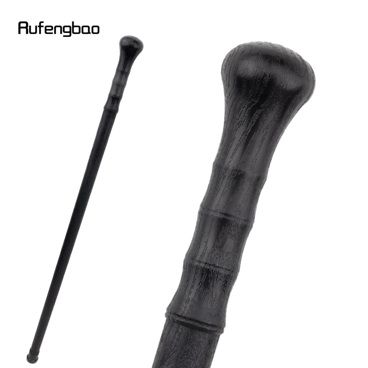 Black PVC Walking Cane Fashion Decorative ABS Plastic Stick Elegant Cosplay Cane Knob Crosier 95cm Performance Stage Cane