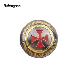 Red Cross Freemasonry Freemasons Totem Relief Walking Cane Fashion Walking Stick Gentleman Crosier Knob Walking Stick 93cm