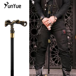 Black Gold Skull Steampunk Walking Cane Fashion Decorative Walking Stick Cospaly Gothic Vintage Party Fashionable Walking Cane