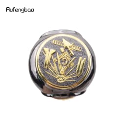 Golden Black Freemasonry Freemasons VG Totem Relief Decorative Stick -36" Vintage-Inspired Cane for Cosplay, and Costume Parties