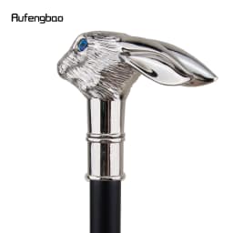 White Rabbit Long Ear Gentleman Walking Cane Fashion Walking Stick Gentleman Crosier Knob Walking Stick 93cm