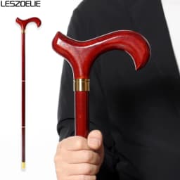 Red Wooden Handle 3-Pieces Walking Stick Men Detachable German Beech Wood Walking Canes Women Fashion Walking Sticks