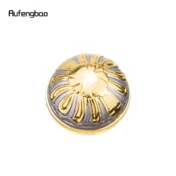 Golden Grey Luxury Round Handle Walking Stick with Hidden Plate Self Defense Fashion Cane Plate Cosplay Crosier Stick 93cm