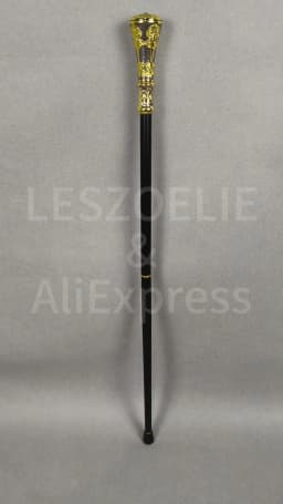 Luxury Gold & Black Straight Handle Walking Stick Detachable Fashion Cane for Men And Women Cosplay Party Accessory