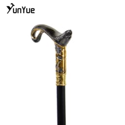 Black Gold Magic Lamp Fashion Walking Stick Art Decorative Walking Cane Gentleman Elegant Crutches Cosplay Film Props Crutch 93