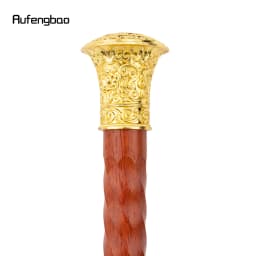 Golden Red Round Wooden Traditional Fashion Stick Decorative Cospaly Party Wood Walking Cane Halloween Mace Wand Crosier 96cm