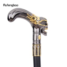 Golden Black Skull Head Walking Cane Fashion Decorative Walking Stick Gentleman Elegant Cosplay Cane Knob Crosier 92cm