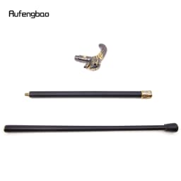 Golden Black Skull Head Walking Cane Fashion Decorative Walking Stick Gentleman Elegant Cosplay Cane Knob Crosier 92cm
