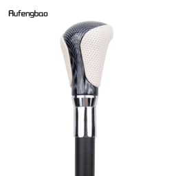 White Black Leather White Walking Cane Fashion Decorative Walking Stick Gentleman Elegant Cosplay Cane Crosier 94cm