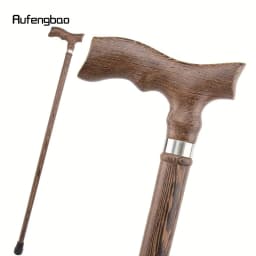 Brown Wooden Single Joint Fashion Walking Stick Decorative Cane Halloween Mace Crutch Wand Crosier 94cm Performance Stage Cane
