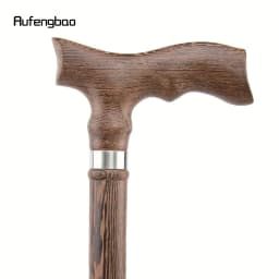 Brown Wooden Single Joint Fashion Walking Stick Decorative Cane Halloween Mace Crutch Wand Crosier 94cm Performance Stage Cane