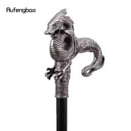 Silver Luxury Dragon Walking Cane Fashion Decorative Walking Stick Gentleman Elegant Cosplay Cane Knob Crosier 93cm