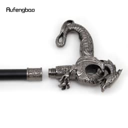 Silver Luxury Dragon Walking Cane Fashion Decorative Walking Stick Gentleman Elegant Cosplay Cane Knob Crosier 93cm