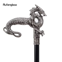 Silver Luxury Dragon Walking Cane Fashion Decorative Walking Stick Gentleman Elegant Cosplay Cane Knob Crosier 93cm