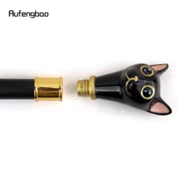 Black Golden Cat Gentleman Kitten Walking Cane Fashion Walking Stick Gentleman Crosier Knob Walking Stick 93cm