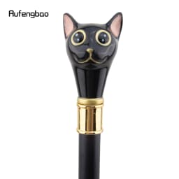 Black Golden Cat Gentleman Kitten Walking Cane Fashion Walking Stick Gentleman Crosier Knob Walking Stick 93cm