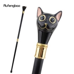 Black Golden Cat Gentleman Kitten Walking Cane Fashion Walking Stick Gentleman Crosier Knob Walking Stick 93cm
