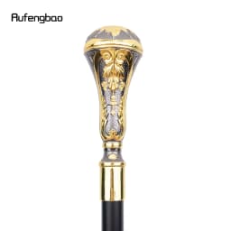 Golden Black Luxury Round Leaf Handle Fashion Walking Stick For Party Cane Elegant Deluxe Box 95cm Performance Stage Cane