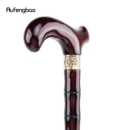 Brown Wooden Single Joint Fashion Walking Stick Decorative Cospaly Cane Halloween Mace Crutch Wand Crosier 92cm
