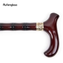 Brown Wooden Single Joint Fashion Walking Stick Decorative Cospaly Cane Halloween Mace Crutch Wand Crosier 92cm