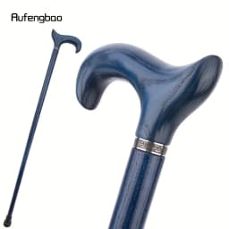 Blue Wooden Single Joint Fashion Stick Decorative Cospaly Party Cane Mace Crutch Wand Crosier Performance Stage Cane 95cm