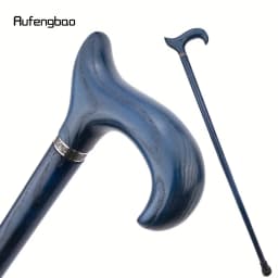 Blue Wooden Single Joint Fashion Stick Decorative Cospaly Party Cane Mace Crutch Wand Crosier Performance Stage Cane 95cm