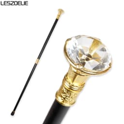 10 Colors Luxury Gold Handle With Crystal Diamond Walking Stick For Man Fashionable Canes Woman Party Decorative Walking Sticks