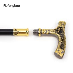 Gold Black Luxury Wolf Handle Walking Cane Fashion Decorative Walking Stick Gentleman Elegant Cosplay Cane Knob Crosier 90cm