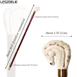 Horse-Head Stick Series Man Alloy And Resin Horse Head With Iron And Red Wooden Walking Cane For Woman Fashionable Canes
