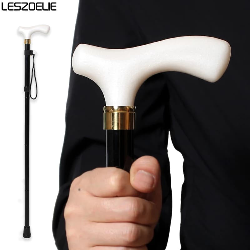 85cm to 95cm Adjustable Stick Man Resin Handle Black Aluminum Alloy Luxury Walking Sticks Women Folding Elegant Walking Cane