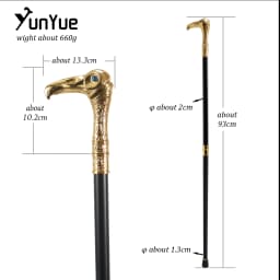 Gold Eagle Head Luxury Fashion Decorative Walking Cane Gentlemen Elegant Vintage Walking Stick The Plague Doctor Cosplay Cane