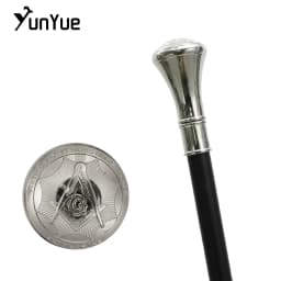 White Freemasons VG Totem Relief Walking Cane Fashion Walking Stick Gentleman Detachabl Elegant Vintage Walking Cane Crosier 93