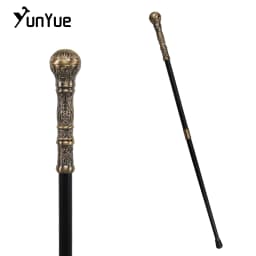 Bronze Round Handle Fashion Walking Stick Gentlemen Vintage Handmade Walking Cane Lady Art Collection Cosplay Film Prop Cane