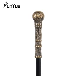 Bronze Round Handle Fashion Walking Stick Gentlemen Vintage Handmade Walking Cane Lady Art Collection Cosplay Film Prop Cane