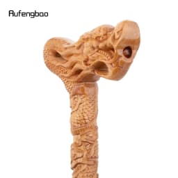 Yellow Flower Dragon Wooden Fashion Wood Stick Decorative Cospaly Cane Steampunk & Everyday Use 89cm Performance Stage Cane