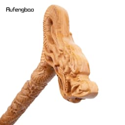 Yellow Flower Dragon Wooden Fashion Wood Stick Decorative Cospaly Cane Steampunk & Everyday Use 89cm Performance Stage Cane