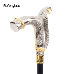 White Golden Cobra Head Fashion Walking Stick Decorative Walking Stick Cospaly Vintage Fashionable Walking Cane Crosier 93cm