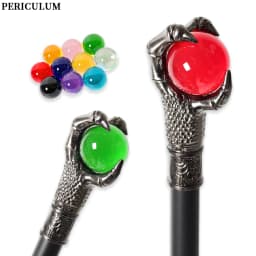10 Colors Silver Alloy Dragon Claw Crystal Ball Walking Cane Detachable Vintage Walking Stick Cosplay Party Prop for Men Women