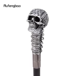 Silver Resin Skull Flower Walking Cane Fashion Decorative Stick Elegant Cosplay Cane Knob Crosier 94cm Performance Stage Cane