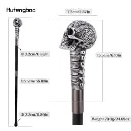 Silver Resin Skull Flower Walking Cane Fashion Decorative Stick Elegant Cosplay Cane Knob Crosier 94cm Performance Stage Cane
