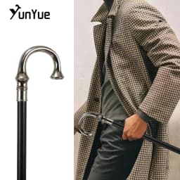 Silvery Vintage Umbrella Handle Walking Stick Classic Gentlemen Decorative Party Cospaly Fashionable Walking Cane Crutches 93cm