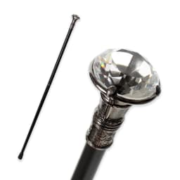 Detachable Silver Shiny Faceted Diamond Top Walking Cane 10 Colors Cosplay Party Prop for Men And Women Decorative Walking Stick