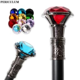 Detachable Silver Shiny Faceted Diamond Top Walking Cane 10 Colors Cosplay Party Prop for Men And Women Decorative Walking Stick