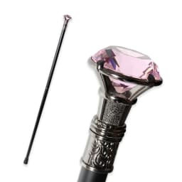Detachable Silver Shiny Faceted Diamond Top Walking Cane 10 Colors Cosplay Party Prop for Men And Women Decorative Walking Stick