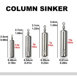 Fishing Weights 3.5-10g Swivel Sinkers Column & Drop Alloy Tackle Rig Pesca for Freshwater Saltwater 5-30Pcs Lure Accessories