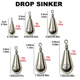 Fishing Weights 3.5-10g Swivel Sinkers Column & Drop Alloy Tackle Rig Pesca for Freshwater Saltwater 5-30Pcs Lure Accessories