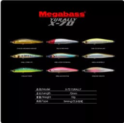Megabass X85 X-70 85mm 14g/10g Sinking Pencil Bass Fishing Lure Distance Saltwater Sea Tackle Fishing Lure