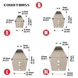 COUNTBASS 50pcs Stainless Steel/Black/Gold Swim Jig Blades, Chatterbait Blades, Shakee Blades,Swim Jig Dancer