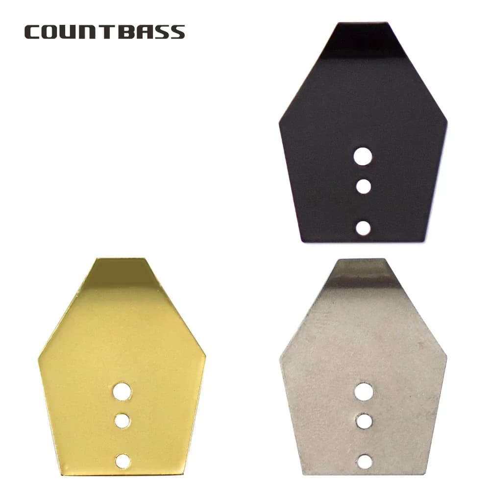 COUNTBASS 50pcs Stainless Steel/Black/Gold Swim Jig Blades, Chatterbait Blades, Shakee Blades,Swim Jig Dancer