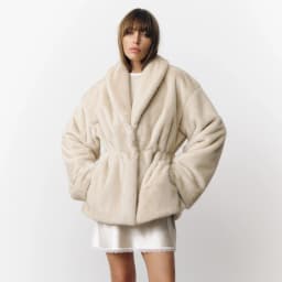 Fashion Mixed Color Lapel Collar Woman Long Coat Elegant Full Sleeve Loose Overcoat New Winter Lady High Street Faux Fur Jacket